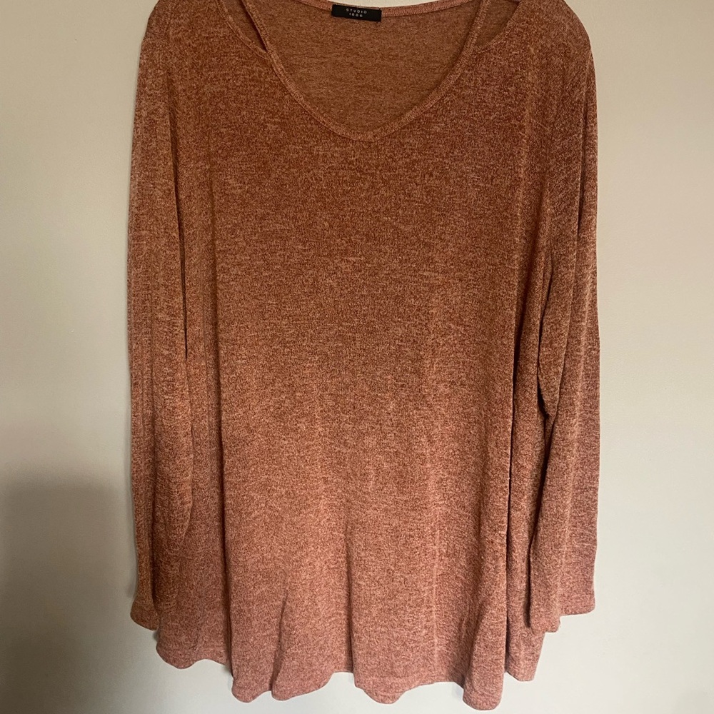 Women’s orange‎ and white 1886 long sleeve top size 2x
